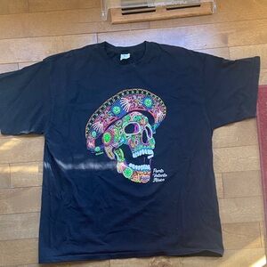 Men's Dia De Los Muertos Black T-Shirt Size XL